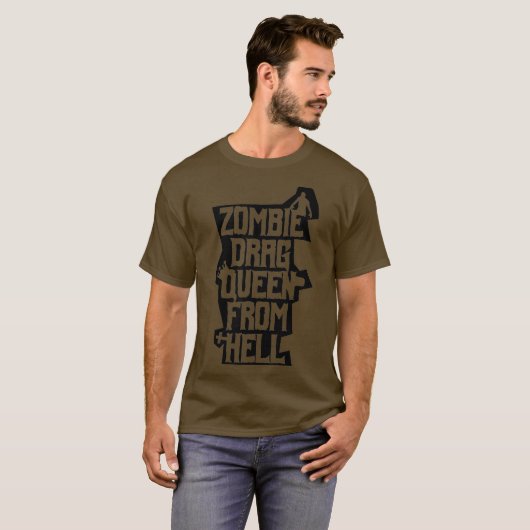 T-shirt Zombie Drag Queen de l'enfer Funny Gay Horreur (Devant entier)