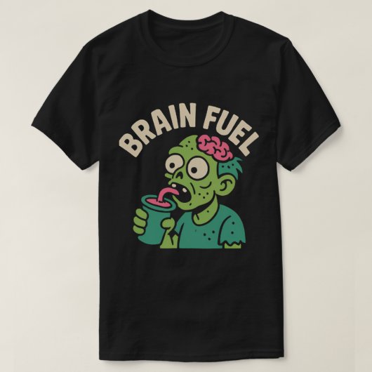 T-shirt Zombie du carburant du cerveau (Design devant)