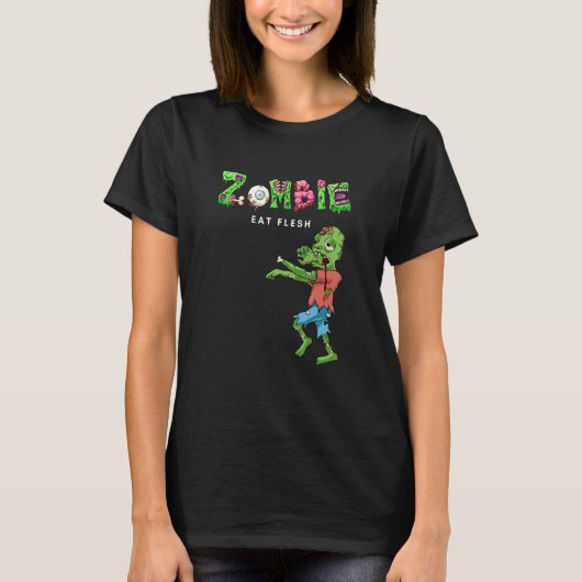 T-shirt Zombie Eat Flesh (Devant)