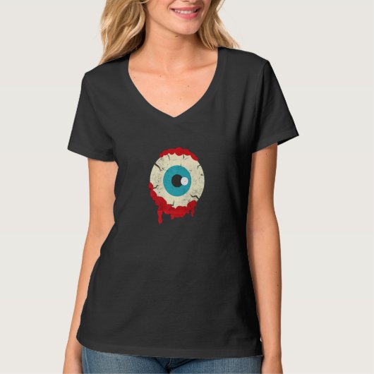 T-shirt Zombie Eyeball Halloween Parti effrayant Zombies F (Devant)