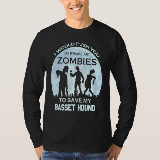 T-shirt Zombie Halloween Basset Hound Animal