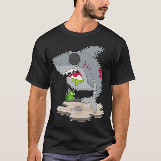 T-shirt Zombie Halloween du requin (Devant)