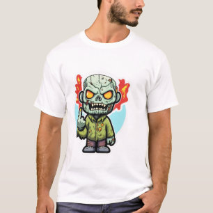T-shirt ZOMBIE homme majeur doigt halloween costume facile