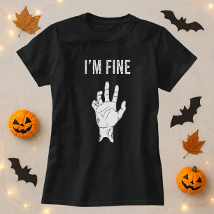 T-shirt Zombie Horreur Je suis belle main
