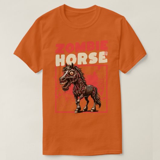 T-shirt Zombie Horse drôle (Design devant)