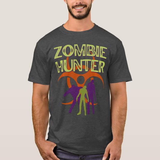 T-shirt Zombie Hunter Scary Horror Halloween Costumeee fam (Devant)