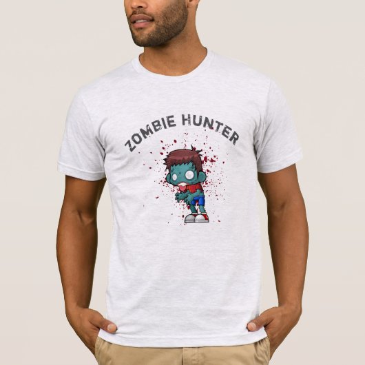 T-shirt Zombie Hunter with Blood Splatter Creepy (Devant)