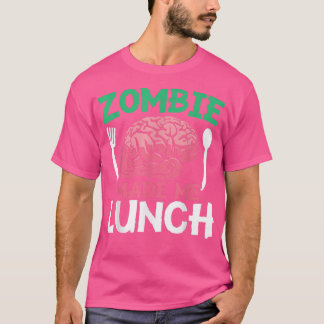 T-shirt Zombie M'A Fait Déjeuner Halloween Trick Ou Treat 