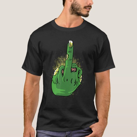 T-shirt Zombie Middlefinger Brave Person (Devant)