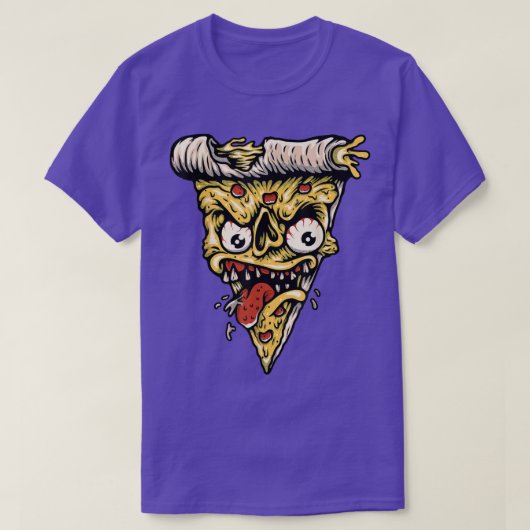 T-shirt Zombie Monster Pizza Slice Pizza Pie Pizza Pie Hal (Design devant)