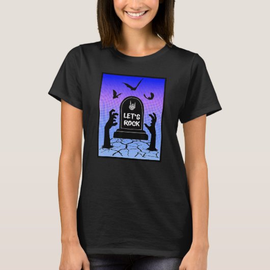 T-shirt Zombie Needs To Rock Halloween Undead Design (Devant)