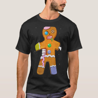 T-shirt Zombie Noël pain d'épice homme effrayant Noël Kram