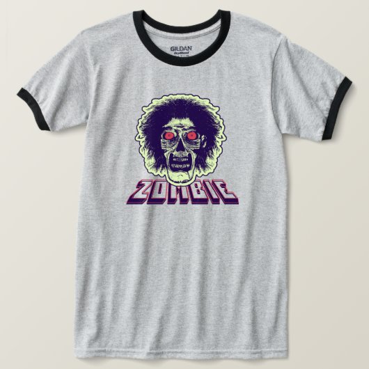 T-shirt ZOMBIE Orange Eyes Cheveux verts (Design devant)