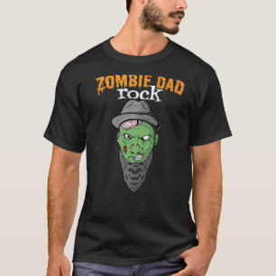 T-shirt Zombie Papa Rock Halloween Cool Père Zombie Hommes