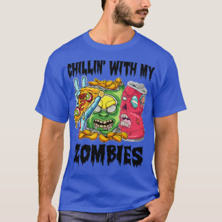 T-shirt Zombie Pizza Slice Halloween Amateurs de nourritur