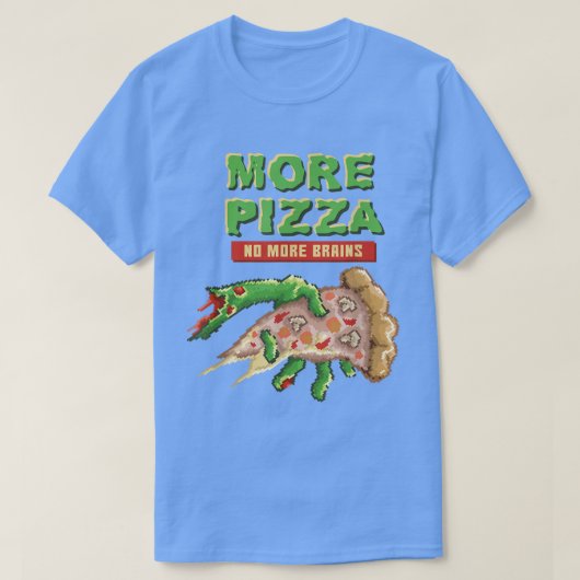 T-shirt Zombie Plus De Pizza Plus De Cerveaux Pizza Hommes (Design devant)