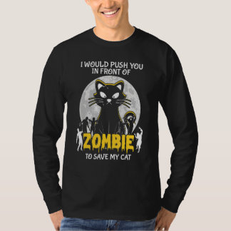 T-shirt Zombie pour sauver mon chat Halloween