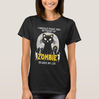 T-shirt Zombie pour sauver mon chat Halloween