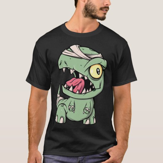 T-shirt Zombie Rex Dinosaur  For Boys Mummy Halloween (Devant)