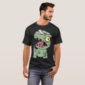T-shirt Zombie Rex Dinosaur  For Boys Mummy Halloween (Devant entier)