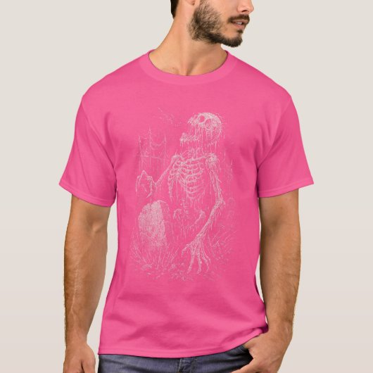 T-shirt Zombie Skeleton Undead Horror Grave Goth Alt Alter (Devant)