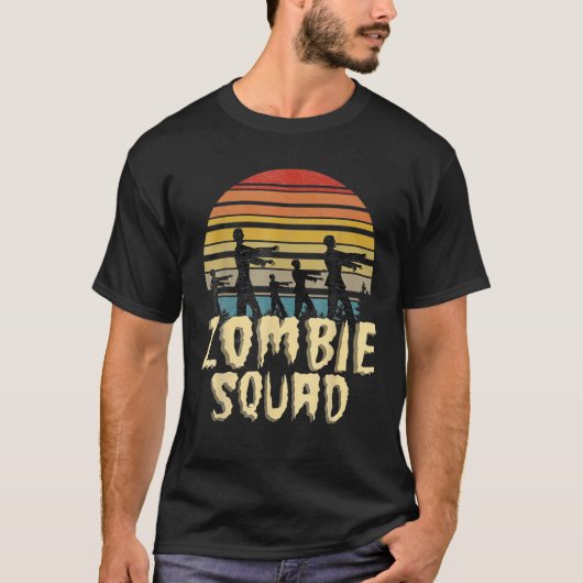 T-shirt Zombie Squad Rétro Halloween Groupe Costume Garçon (Devant)