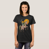 T-shirt Zombie Unicorn Chasse Squelette Halloween Chasseur (Devant entier)