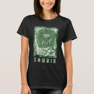 T-shirt Zombie-Vert Blanc Perturbé