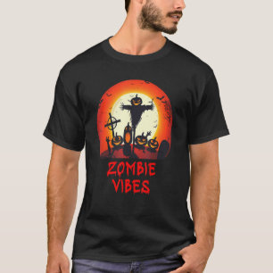 T-shirt Zombie Vibes Lune Graveyard Scary Enfants A