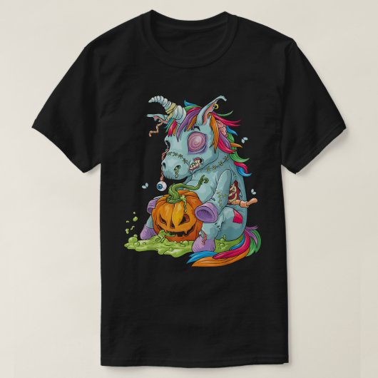 T-shirt Zombiecorne Zombie Unicorne Halloween Costume Pump (Design devant)