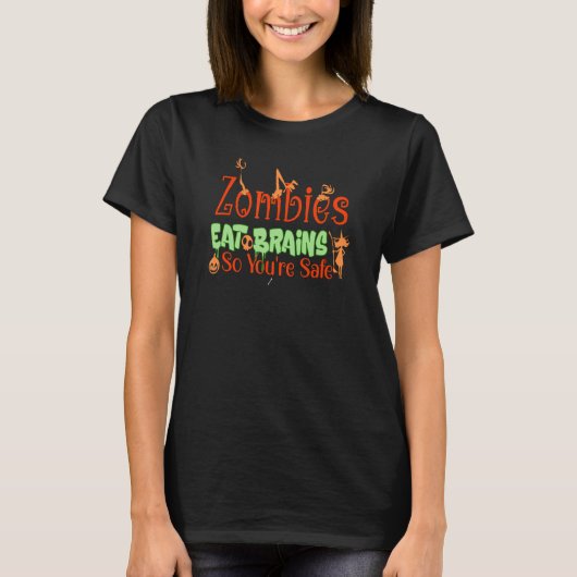 T-shirt zombies amour cerveau Les zombies mangent le cerve (Devant)