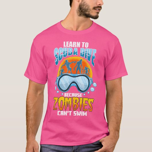 T-shirt Zombies Can'T Swim Funny Underwater Scuba Diving D (Devant)
