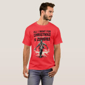 T-shirt Zombies de Noël drôles pour Noël (Devant entier)