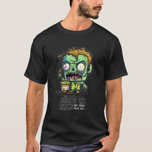 T-shirt Zombies Eat Brains (Devant)