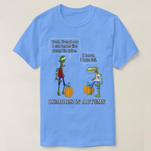 T-shirt Zombies En Automne Éffrayant Zombie Citrouille épi (Design devant)