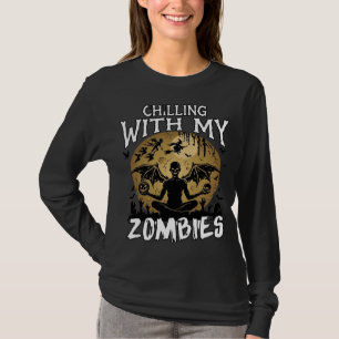 T-shirt Zombies glaçants Halloween Ange déchu Lune Tombe
