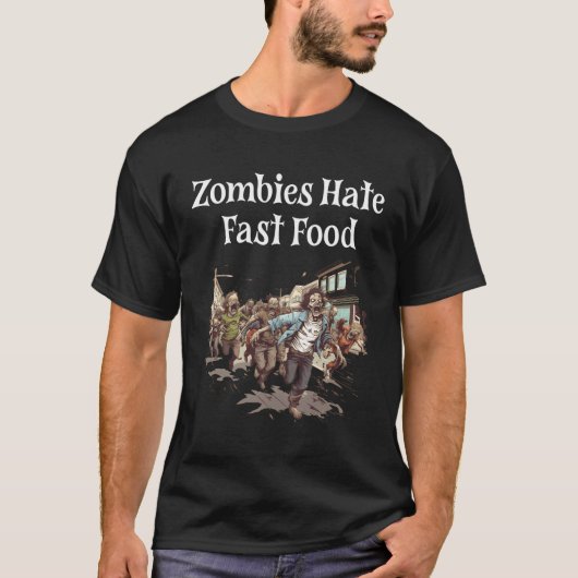T-shirt Zombies Hate Restauration rapide Drôle Halloween (Devant)