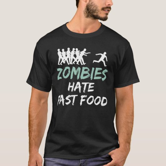 T-shirt Zombies Hate Restauration Rapide Halloween (Devant)