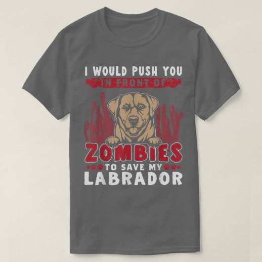 T-shirt Zombies pour sauver mon chien d'Halloween Labrador (Design devant)