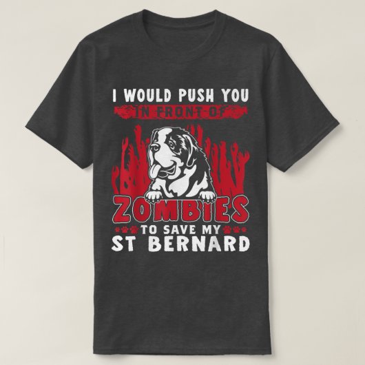 T-shirt Zombies Pour Sauver Mon Chien D'Halloween Saint Be (Design devant)