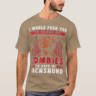 T-shirt Zombies pour sauver mon dachshund Funny Halloween 