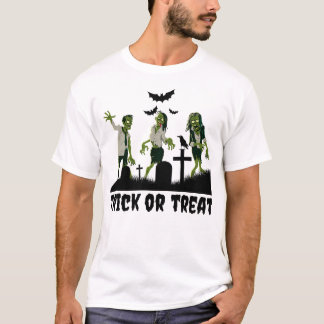 T-shirt Zombies Trick ou Treat Design