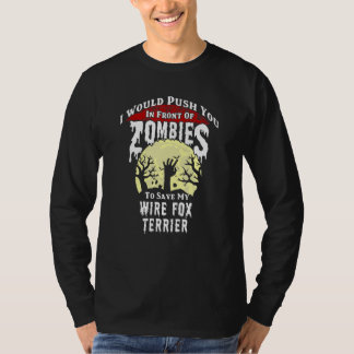 T-shirt Zombies Wire Fox Terrier Spooky Halloween