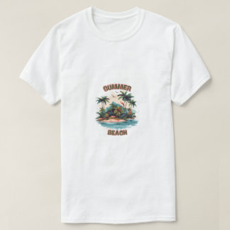 T-shirt zomer strand tropisch eiland ontwerp