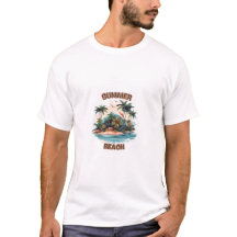 T-shirt zomer strand tropisch eiland ontwerp