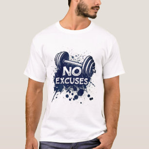 T-shirt zonder excuses – Krachtige motivatietypogr