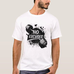 T-shirt zonder excuses – Krachtige motivatietypogr