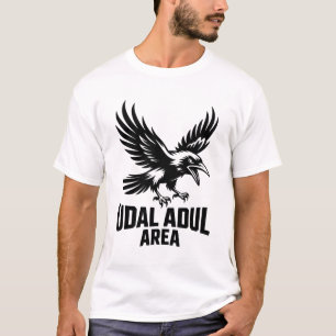T-shirt Zone Adul Udal Corbeau Tranchant Noir & Blanc Corn