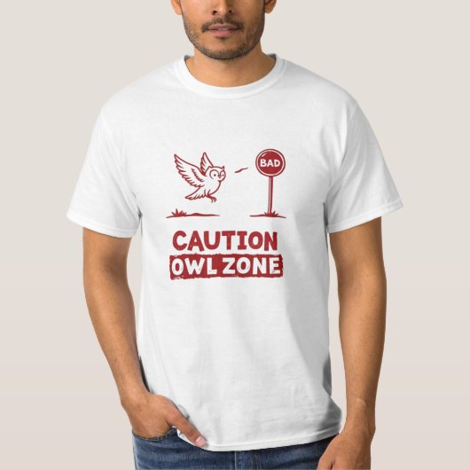 T-shirt Zone Chouette de prudence - Chouette joueuse conce (Devant)