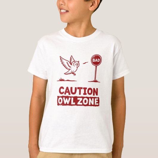 T-shirt Zone Chouette de prudence - Chouette joueuse conce (Devant)